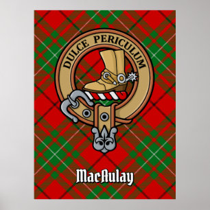 Poster Clan MacAulay Crest sobre Tartan