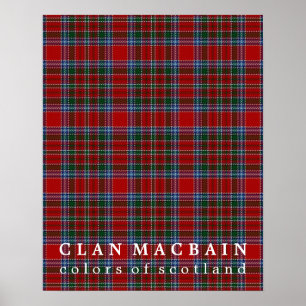 Poster Clan MacBain Colors da Scotland Tartan