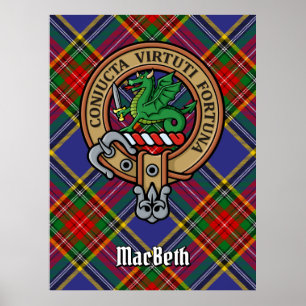 Poster Clan MacBeth Crest sobre Tartan