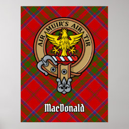 Poster Clan MacDonald do Keppoch Crest sobre Tartan