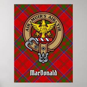 Poster Clan MacDonald do Keppoch Crest sobre Tartan