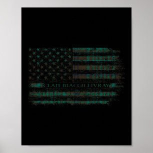 Poster Clan Macgillivray caçando a bandeira escocesa do T