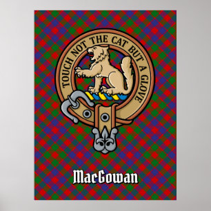Poster Clan MacGowan Crest sobre Tartan