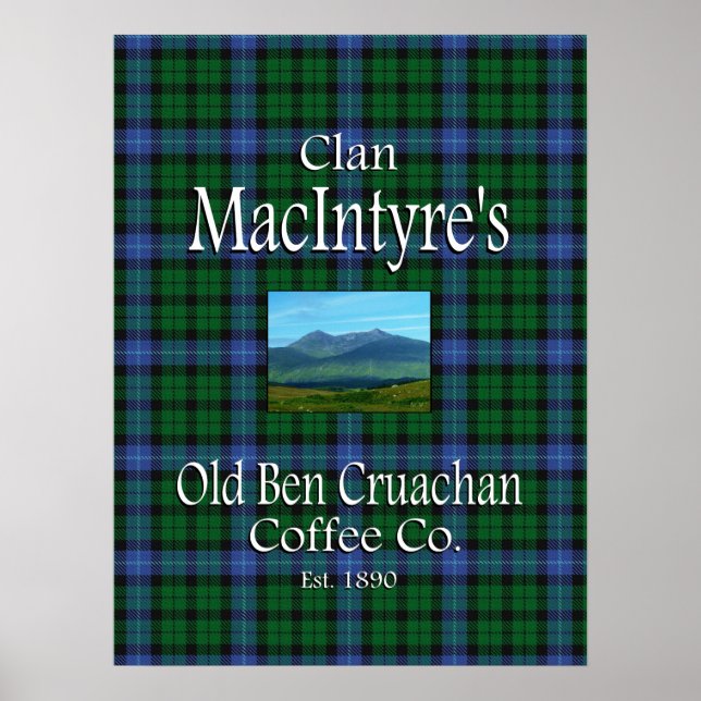 Póster Clan MacIntyre é o antigo Ben Cruachan Coffee Co. (Frente)