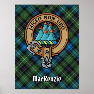 Poster Clan MacKenzie Crest sobre Tartan