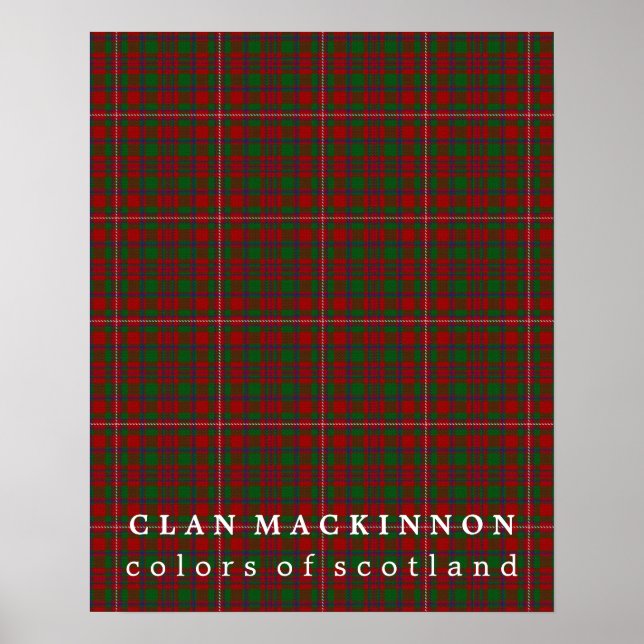 Póster Clan MacKinnon Colors da Scotland Tartan (Frente)