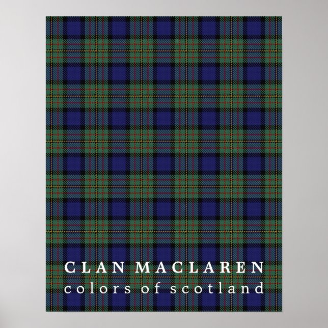Poster Clan MacLaren Colors da Scotland Tartan (Frente)
