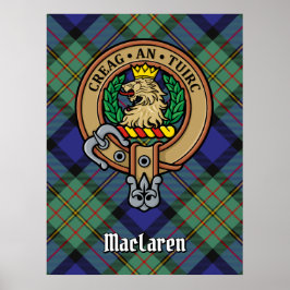 Poster Clan MacLaren Crest sobre Tartan