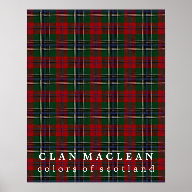 Poster Clan MacLean Colors da Scotland Tartan (Frente)