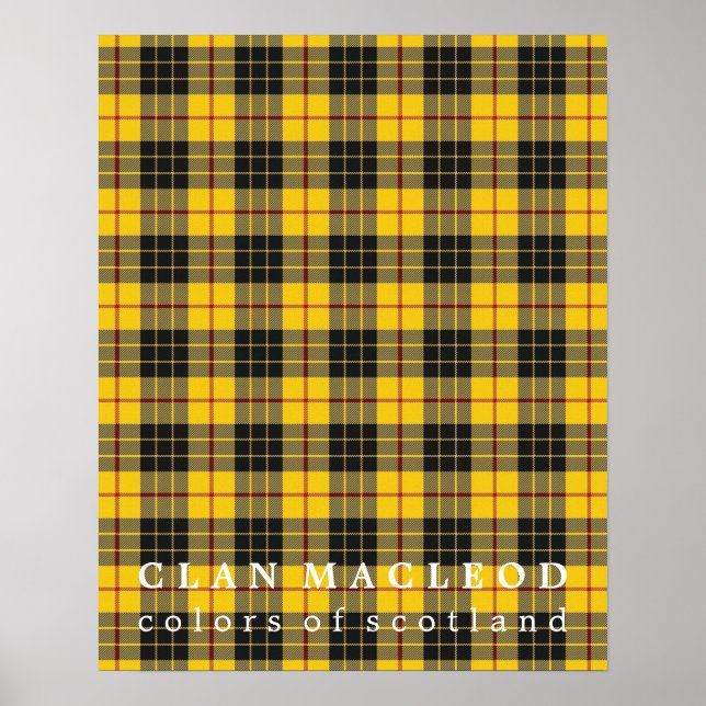 Póster Clan MacLeod Colors da Scotland Tartan (Frente)