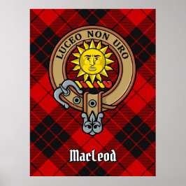 Poster Clan MacLeod de Raasay Crest sobre Tartan