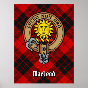 Poster Clan MacLeod de Raasay Crest sobre Tartan