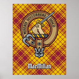 Poster Clan MacMillan Crest over Dress Tartan