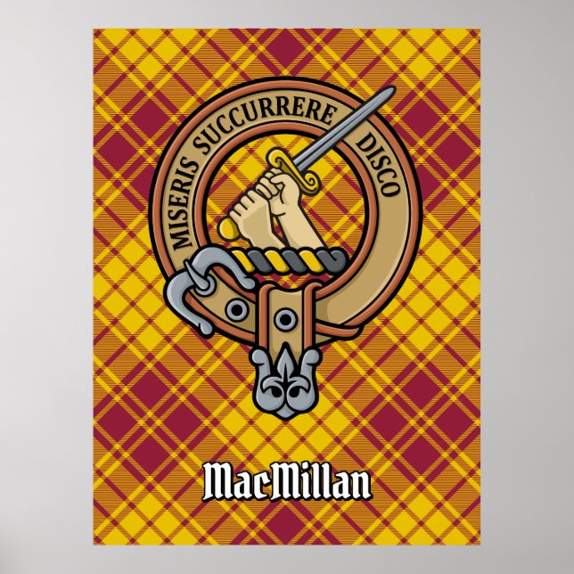 Poster Clan MacMillan Crest over Dress Tartan (Frente)