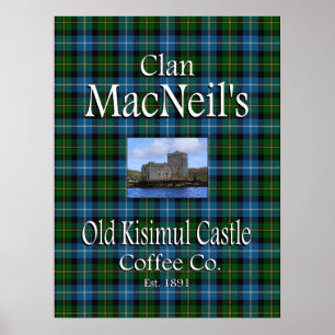 Póster Clan MacNeil's Old Kisimul Castle Coffee Co.