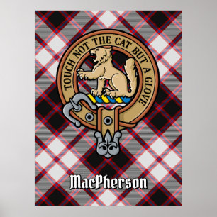 Poster Clan MacPherson Crest sobre caçar Tartan