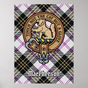 Poster Clan MacPherson Crest sobre o Vestido Tartan