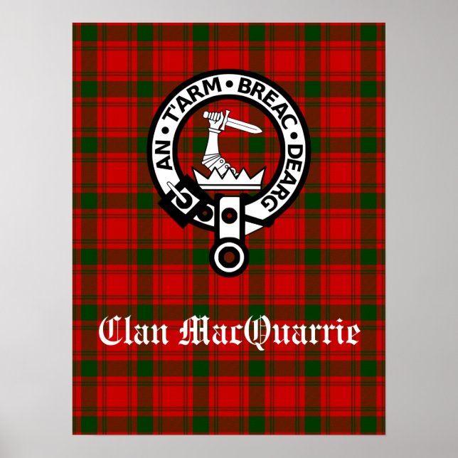 Poster Clan MacQuarrie Tartan e Crest (Frente)