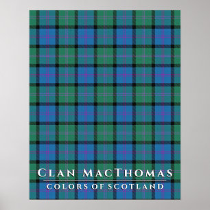 Poster Clan MacThomas Colors da Escócia 2 Xadrez de Tart