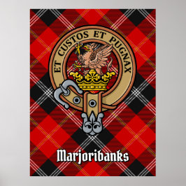 Poster Clan Marjoribanks Crest sobre Tartan