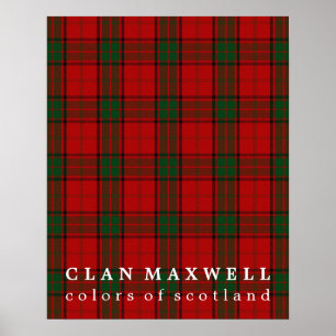 Póster Clan Maxwell Colors of Scotland Tartan