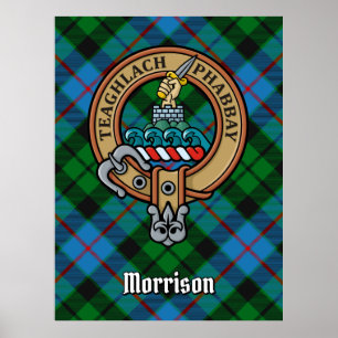 Poster Clan Morrison Crest sobre caçar Tartan
