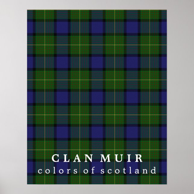 Póster Clan Muir Colors da Scotland Tartan (Frente)