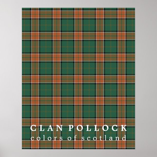 Poster Clan Pollock Colors of Scotland Tartan (Frente)