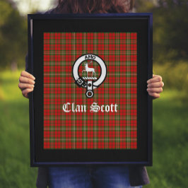 Poster Clan Scott Crest Crachá & Tartan