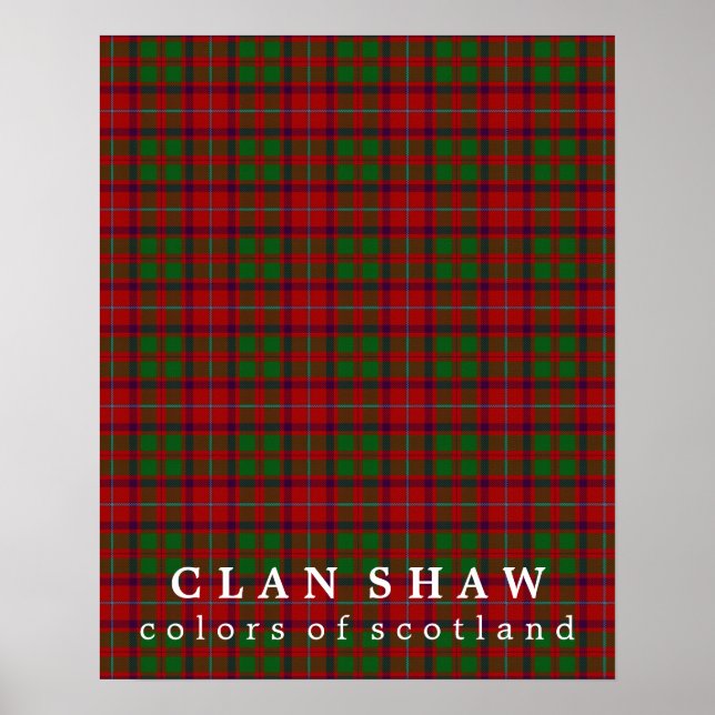 Poster Clan Shaw Colors da Scotland Tartan (Frente)