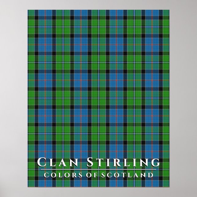Poster Clan Stirling Colors of Scotland 2 Tartan Xadrez (Frente)
