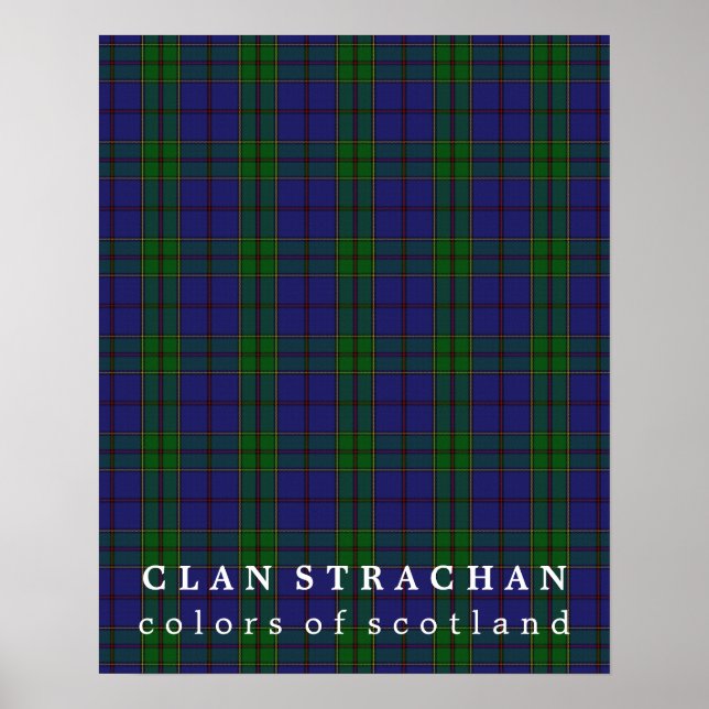 Póster Clan Strachan Colors da Scotland Tartan (Frente)
