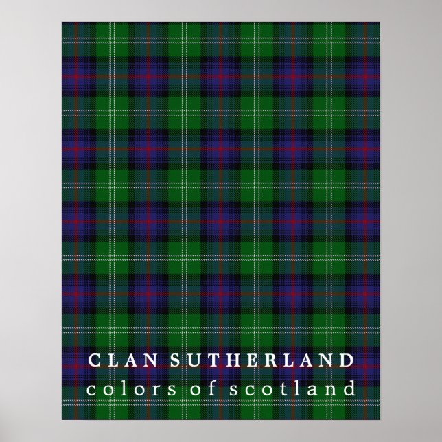Póster Clan Sutherland Colors of Scotland Tartan (Frente)