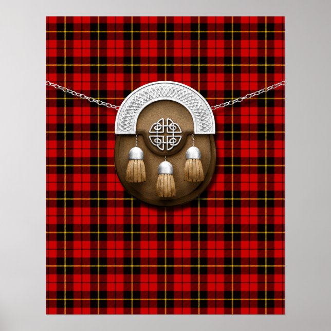 Póster Clan Wallace Tartan E Sporran (Frente)
