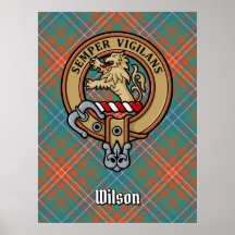 Clan Wilson Crest sobre o Antigo Tartan
