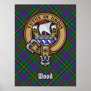 Poster Clan Wood Crest sobre Tartan