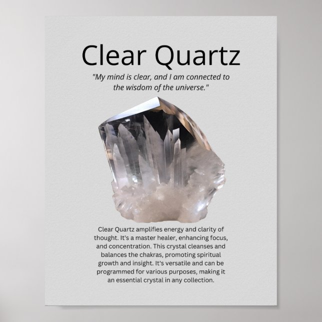 Poster Claramente Significado De Cristal Quartz (Frente)