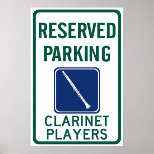 Póster Clarinet Players Parking