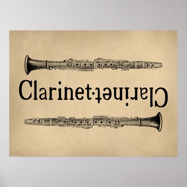 Póster Clarinet Vintage (Frente)
