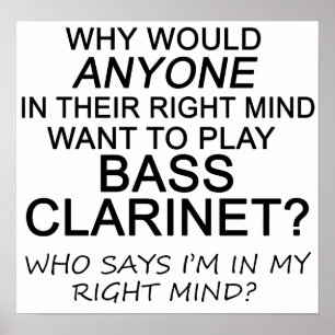 Póster Clarinete baixo da mente direita