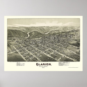 Poster Clarion, PA Panorâmica - 1896