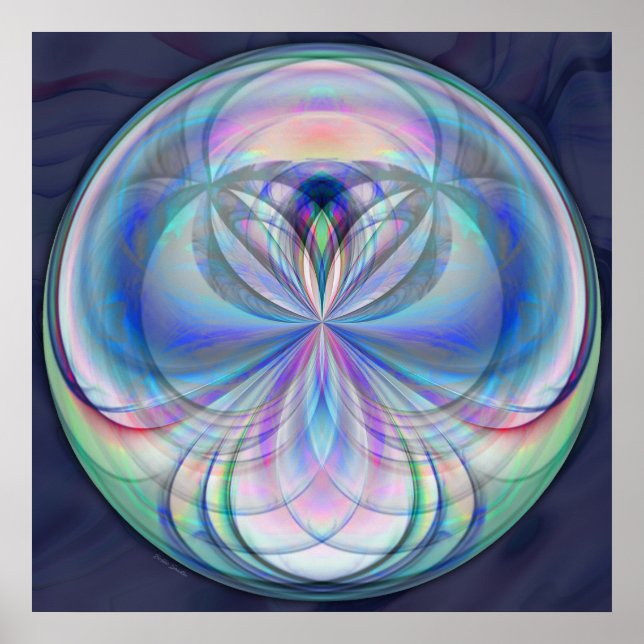 Póster Clarity Mandala - Fractal Trabalho de arte Impress (Frente)