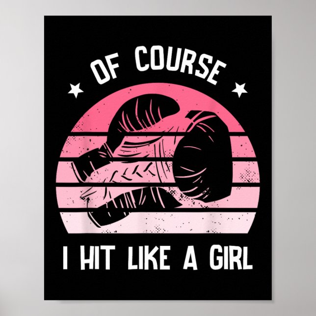 Poster Claro Que Eu Bato Como Uma Garota Kickboxing Kickb (Frente)