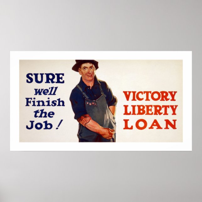 Póster Claro que vamos terminar o trabalho! (branca) (Frente)