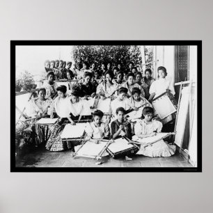 Póster Classe 1901 do bordado de Manila