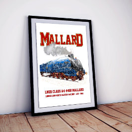 Poster Classe A4 Mallard - Locomotiva a Vapor Mais Rápida