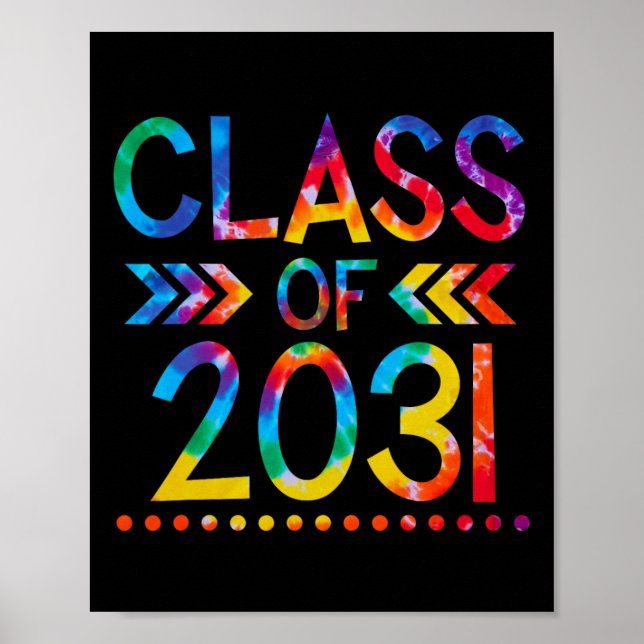 Poster Classe de 2031 - Tie dye Back to School of 20 (Frente)