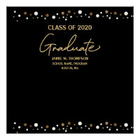 Classe de Graduação de 2020 Elegante Dourado/Preto