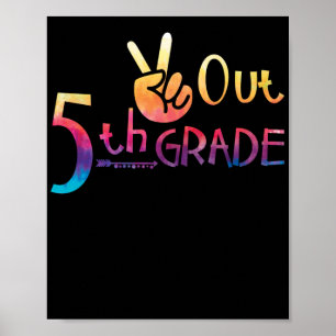 Poster Classe de Graduação de Tie Dye do Grau de 5 da Paz