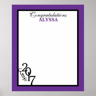 Póster Classe do roxo 2017 autógrafo da lembrança da